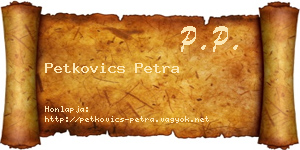 Petkovics Petra névjegykártya